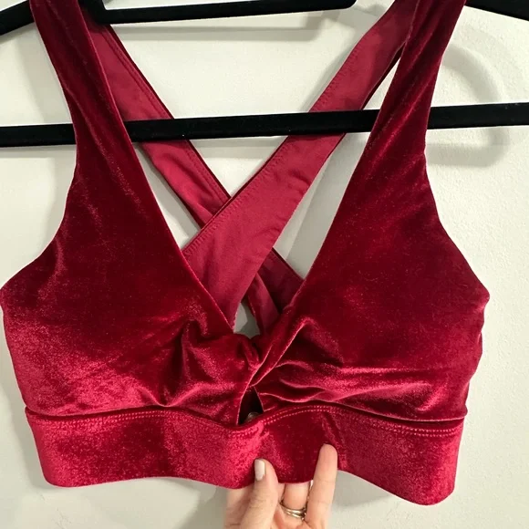 Fabletics Velvet Red Two-Piece Set - Picture 3 of 8